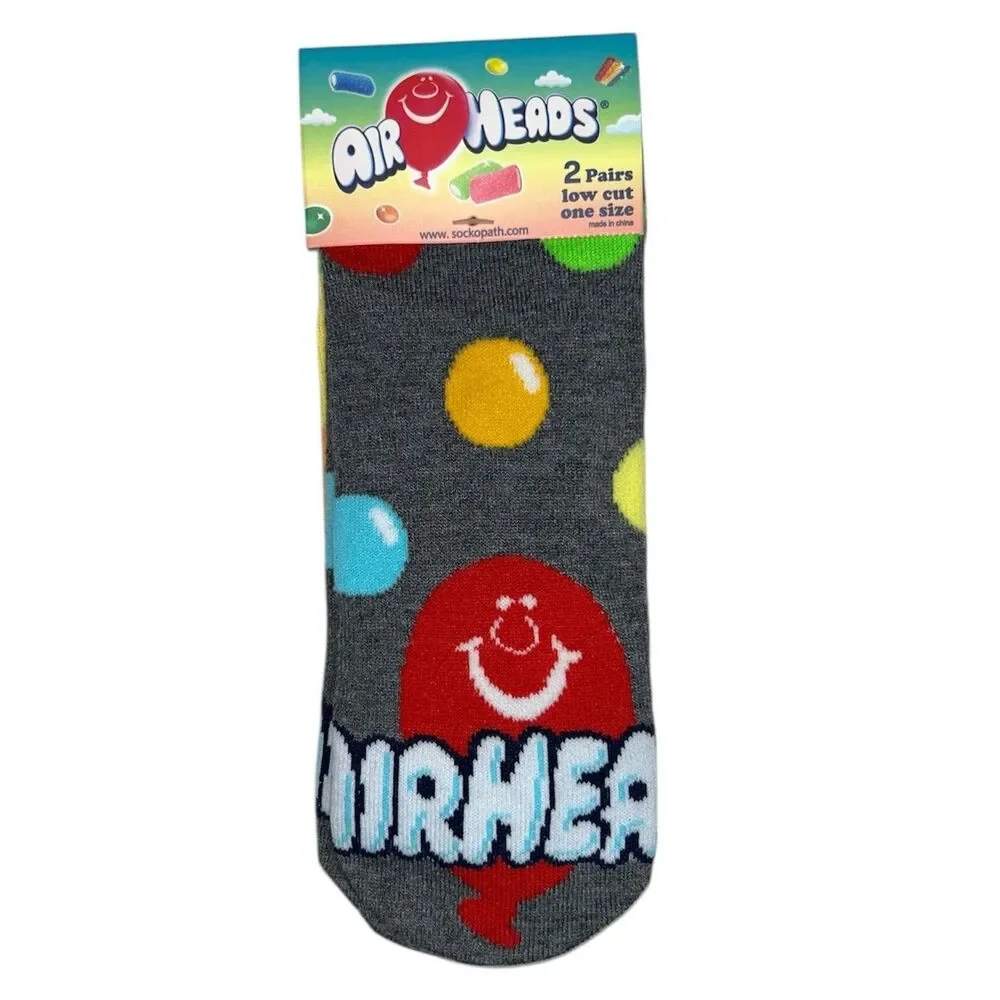 1x Airheads Candy Low Cut Novelty Adult Socks One Size 2 Pairs